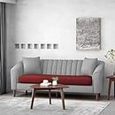 Casaliving Doraldo 3 Seater Sofa Set for Living Room (Maroon Grey Colour) Premium Fabric Sofa