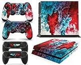 giZmoZ n gadgetZ GNG PS4 Konsolen-Gehäuseaufkleber, Motiv: Colour Explosion, inklusive 2er-Set mit Aufklebern für Controller