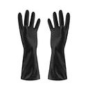 1 Pair Black Gloves Home Washing Cleaning Gloves Garden Kitchen Dish Fingers Rubber Dishwashing Household Cleaning Gloves (Color : Black, Size : M)