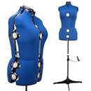 Beyond Your Thoughts Female Adjustable Mannequin Dummy Dress Form with 13 Dials for Sewing Dressmaking Tailors Mannequin Display Costume Blue for 8-14