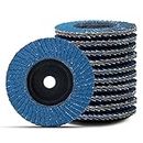 3'' x 3/8 Inch Flap Discs for Angle Grinder, 80 Grit Flap Sanding Disc, Type 27 Grinding Wheel for Stainless Steel, Sheet Metal 10 Pack