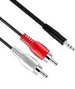 FEDUS 3.5mm Jack Stereo Audio Male to 2 RCA Male Cable AV Audio Video Cable TV-Out Cable Speaker Amplifier Connect RCA Audio Video TRS 3-Pole Male Plug to Dual RCA Male-5M