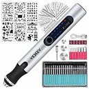 VEXXEV Engraving Pen Kit Electric USB Rechargeable Micro Engraver Cordless Carve Tool for Etching Carving Customizing DIY Art and Crafts on Wood Metal Glass Jewelry Nails Ceramic Stone Plastic Egg