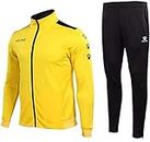 KELME Men's Athletic Tracksuit Long Sleeve Full Zip – Running Sweatsuit Set Unisex 2 Piece Tracksuits Jacket/Jogging pants (Yellow/Black, X-Small)