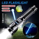 1000000 Lumens LED Flashlight Tactical Light Super Bright Torch USB Rechargeable