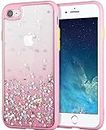 VONZEE® Case Compatible with iPhone 7 & iPhone 8 (4.7 inch), Non Moving Glitter Cover for Girls & Women Soft TPU Shockproof Anti Scratch Drop Protection Cover (Pink)