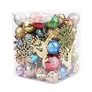 Christmas Balls Ornaments 60-70Pack for Xmas Christmas Tree Theme Assorted Shatterproof Christmas Ball Ornament Set Decorations Festive Party