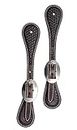 BLACK HOOF Basket Tooled Leather Spur Straps for Horse Riders | Western Men, Women, Adjustable Single Ply Spur Straps | Equestrian Accessories (Dark Brown)