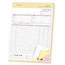 Carbonless NCR Order Forms, Bound Wraparound Cover, White/Canary & Pink, from NextDayLabels, 50 Sets per Book. (8-1/2 x 11" - 3 Part)