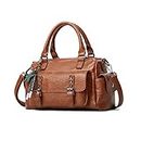 NICOLE & DORIS Handbags & Shoulder Bags for Women Vintage Multiple Pockets Top Handle Bags Fashion Women's Cross-body Bags Small Diagonal Bag PU Leather Brown