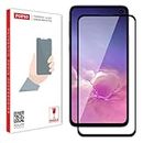 POPIO Tempered Glass Screen Protector Compatible For Samsung Galaxy S10E (Black) With Edge To Edge Coverage And Easy Installation Kit For Cellphone
