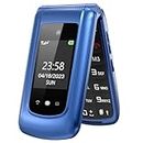 uleway GSM Telefono Cellulare per Anziani,Flip Telefoni Cellulari Tasti Grandi,Volume alto,Funzione SOS, 2.4"+1.77" Doppio display,Pantalla 2.4(Blu)…