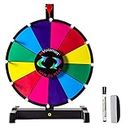 Voilamart 12" Tabletop Spinning Prize Wheel 12 Slots with Durable Plastic Base, Dry Erase, 2 Pointer, for Fortune Spin Game in Party Pub Trade Show Carnival
