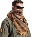 FREE SOLDIER Scarf Military Shemagh Tactical Desert Keffiyeh Head Neck Scarf Arab Wrap with Tassel 43x43 inches (Amber Brown)