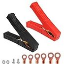 100A Jumper Battery Clamps，HATMINI Heavy-Duty Insulated Alligator Clips,Battery Crocodile Clamp,Automotive Replacement Booster Cable Clamps,for Car Battery Charger Clamps-Red and Black