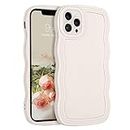 YINLAI for iPhone 11 Pro Max Case Cute Curly Wave Frame Shape Soft TPU Silicone Cover for Women Men Camera Protection Shockproof Phone Case for iPhone 11 Pro Max 6.5" White