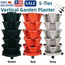 5-Tier Stackable Flower Pots Strawberry Herb Garden Indoor Stand w/ Planting Kit