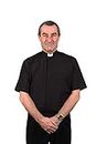 Reliant Men's Clergy Shirt - Tab Collar Short Sleeve (18.5, Black)