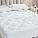Hansleep Memory Foam Mattress Topper Kingsize Bed, Mattress Cover Pad with Extra Deep Pocket, 150x200cm