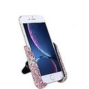 Car Air Vent Mount Mobile Phone Holder Bling Crystal Adjustable Phone Stand Holder for Easy View GPS Screen,Universal 360°Adjustable Crystal Auto Stand Phone Holder for Women and Girls,Pink