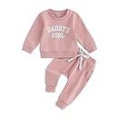 Geagodelia Baby Mädchen Kleidung Outfit Babykleidung Set Langarmshirt Sweatshirt + Hose Neugeborene Weiche Babyset Zweiteiler Daddy's Girl (A - Pink, 0-6 Monate)