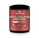 Multi-Collagen Protein Powder Hydrolyzed - Type I, II, III, V, X - Grass-Fed All-in-One Super Bone Broth + Collagen - Premium Quality Blend of Grass-Fed Beef, Chicken, Wild Fish and Eggshell Collagen