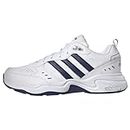 adidas Men's Strutter Shoes Fitness and Exercise Sneakers Man, FTWR White Dark Blue Matte Silver, 10 UK