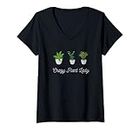 Femme Crazy Plant Lady Gardening Gifts Gardener Funny Garden T-Shirt avec Col en V