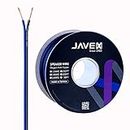 JAVEX Cable de Altavoz de Calibre 14 [2.11 mm2] [Cobre Libre de oxígeno 99.9%] Cobre Trenzado, Azul/Negro, Cable para Sistemas de Alta fidelidad, amplificadores 100FT [30.5CM]