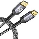 DisplayPort Cable 3M, JSAUX DP Cable (4K@60Hz,2K@165Hz,2K@144Hz) , Display Port to Display Port Cable Nylon Braided Compatible for Laptop, PC, TV, Gaming Monitor, ect-Grey
