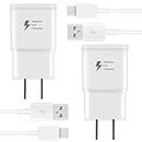 (2 Pack) Adaptive Fast Charger with USB Type C Cable 5 ft Compatible with Samsung Galaxy A15/A14/A04s/A55/S21/S21 Ultra/S20/S20+/S10/S10e/S9/S8 Plus/A13/A20e/A25/A34/A54/Note 8/9, Fast Charging