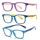 Pro Acme Blue Light Glasses for Kids Boys Girls Clear Computer Gaming TV Glasses Unbreakable Frame (Set A)