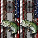 Cornhole Wraps American Flag Hunting Fishing Gun Scope Image Oak SET OF 2