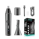 VGR V-613 Ear, Nose & Eyebrow Trimmer Professional USB Rechargeable Nose Trimmer for Men and Women Nose Clippers Eyebrow Facial Hair Trimmer Body Grooming Kit IPX5 Waterproof Dual Edge Blades