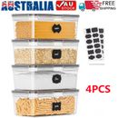 4PCS Airtight Food Storage Containers Kitchen Dry Food Pantry Organization Set