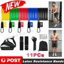 11x Yoga Strap Latex Resistance Bands Exercise Home Gym Tube Fitness Elastic New