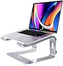 Laptop Stand for Desk, Computer Stand for Laptop, Laptop Riser - Apple Macbook Stand, Dell, HP, Macbook Pro Air - Grip Pads and Cable Management - Fits all 10-17inch Laptops - Silver