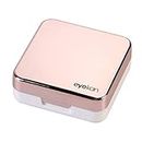 SHOPOWARE Eyekan Travel Contact Lens plastic Case Box with Mirror (Rose Gold) Pink