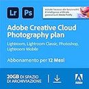 Adobe Creative Cloud Photography Plan with 20GB | 1 Anno | PC/Mac | Codice d'attivazione via email