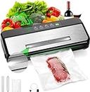 INKBIRDPLUS INK-VS03 Food Vacuum Sealer Machine, Sealing Time Display, 80KPA Strong Suction, Automatic Vacuum Sealer with Starter Kit for Food Storage and Sous Vide