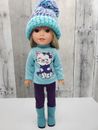 WW Winter, Purple & Teal Snow-Kitty Pant Set & Accessories, for 18-Inch Dolls