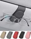 JEJA Brillenhalter für Auto Sonnenblende, Leder Sonnenbrillen Halterung für Auto Visier Zubehör, Ticket-Kartenclip, Grau