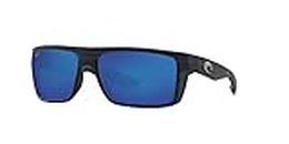 Costa Del Mar Men's Motu Polarized Rectangular Sunglasses, Matte Black Teak/Blue Mirrored Polarized-580P, 58 mm
