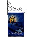 Ornament Collection Christmas Nativity Banner Holder Set Door Room Hanger Pole Garden Flag Outdoor Burlap Tapestry Home Yard Sign Brackets Religious Gifts Star of Bethlehem Wall Decor, Made in USA