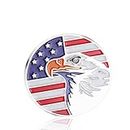 COLORFUL BLING American Flag Bald Eagle Cross Pin Lapel Enamel Pin Backpack Hat Waving Flag Brooch Badge Independence Day Gift, enamel Metal, metal