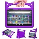 Kindle Fire Tablet 7 Case,Grand Sky Kids-Proof Protective Cover with Handle Stand for Amazon Fire 7 Tablet (Compatible with 2022 Release) (Purple)