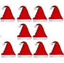 Kapoor Crafts 10 Pcs Christmas Hats, Santa Claus Caps for Kids and Adults, Free Size, Xmas Caps,Santa Claus hat Christmas Party (10 Santa Caps)