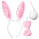 Tabanzhe BUNNY COSTUME ACCESSORY SET - Bunny Ears Headband, Bow and Tail - Suitable for Children Animal Fancy Dress Party, Halloween Christmas Easter Cosplay Stage Performance