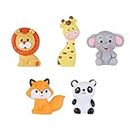 Toyvian - 5 piezas de animal, diseño de jungla para decoración de cumpleaños infantiles, fiesta de cumpleaños, ducha o bebé, accesorios