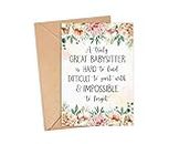 Emily gift Babysitter Card - Babysitter Leaving Card - A Truly Great Babysitter Is Hard To Find - Farewell Card - Appreciation Card - Retirement Card